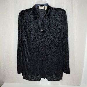 Christie‎ & Jill Black Floral see thru print Blouse